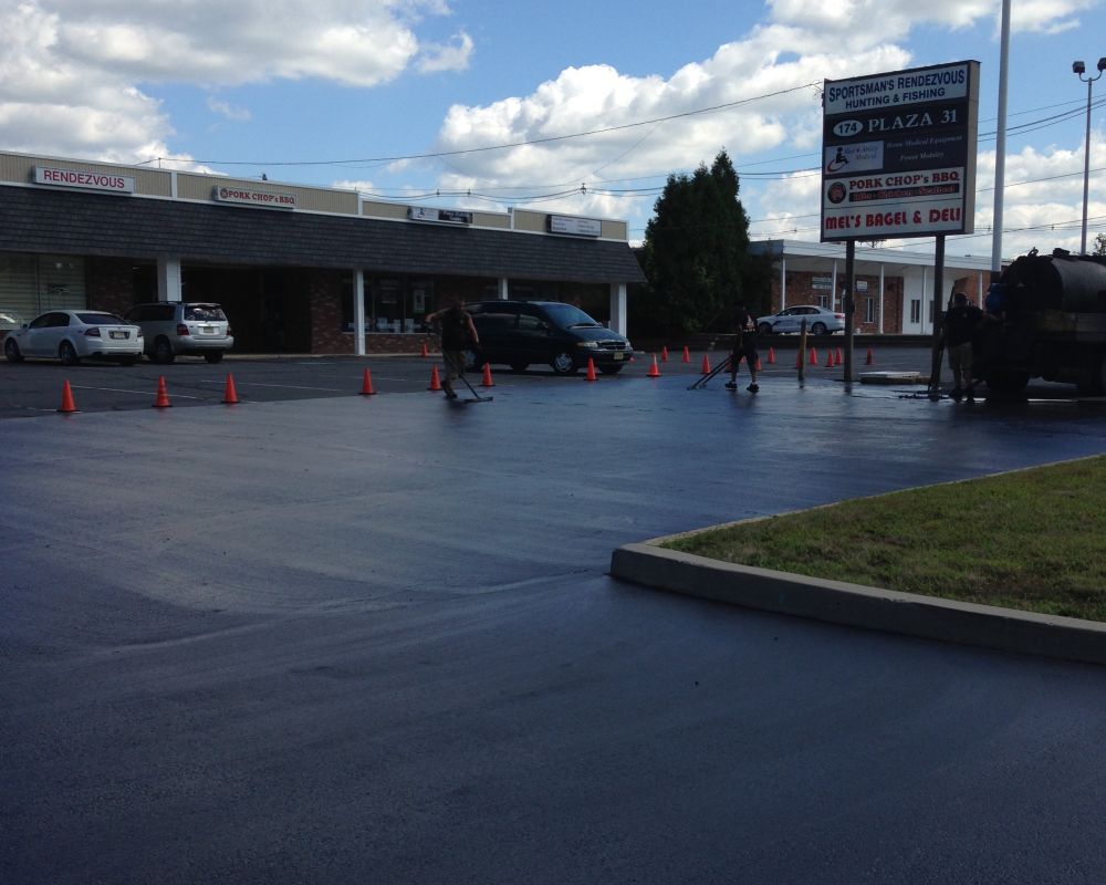 Commercial Parking Lot Repair Work in Progress