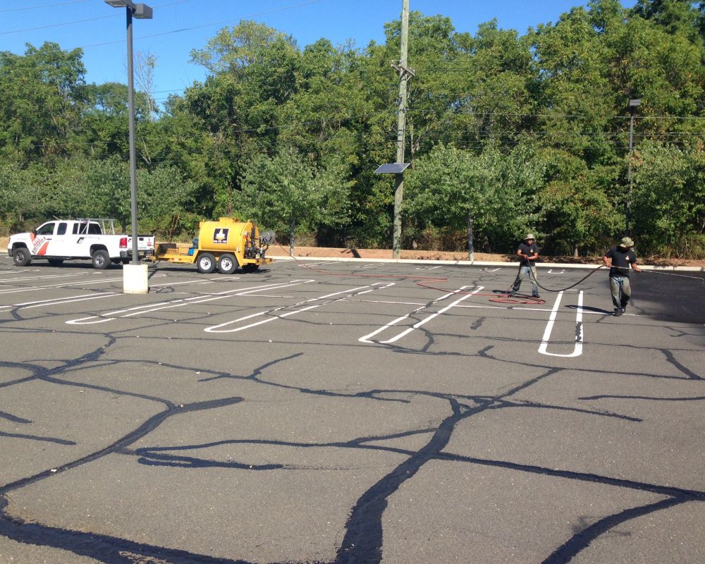 Commercial Parking Lot Repair Work in Progress